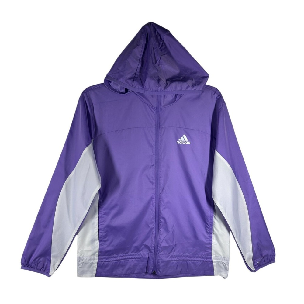 Adidas Women W BL WB Windbreaker Jacket Violet Fusion White IB3776 Sz Small NWT